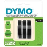 Dymo 3D Prägeetiketten S0847730 Weiss auf Schwarz 9 mm x 3 m 3 Stück