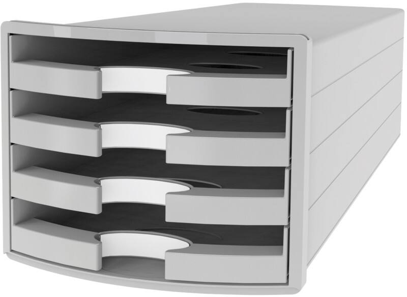 Module à tiroirs HAN PS (Polystyrène) Gris clair 4 Tiroirs 28 x 36,7 x 23,5 cm A4