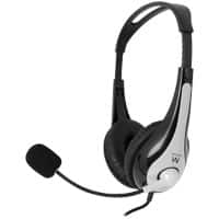 Casque filaire stéréo ewent EW3562 Sur tête Connecteur 2 x 3.5 mm  Noir, argenté