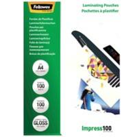 Pochette de plastification Impress Fellowes A4 Brillant 100 microns (2 x 100) Transparent 100 Unités