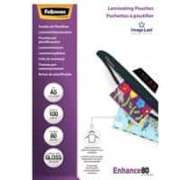 Pochette de plastification ImageLast Enhance Fellowes A5 Brillant 80 microns (2 x 80) Transparent 100 Unités