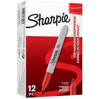 Sharpie FINE POINT Permanentmarker  Fein Rundspitze  - 1,5 mm Rot 12 Stück