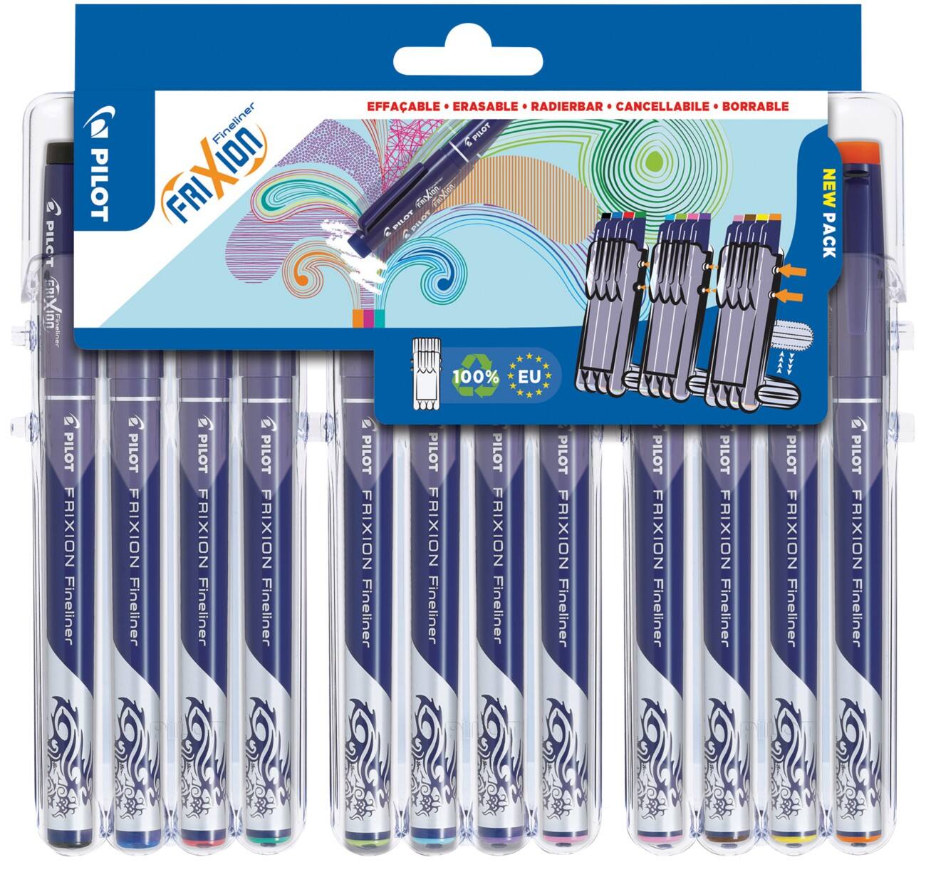 Stylos-feutres Pilot FriXion Evolutive 0,45 mm Assortiment 12 Unités
