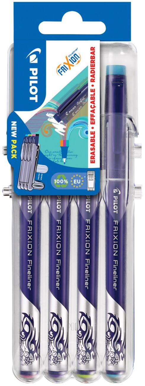 Pilot Fineliner FriXion Evolutive 0.45 mm Hellblau, Limette, Pink, Violett 4 Stück