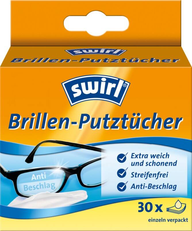Lingettes nettoyantes pour lunettes Swirl Blanc 30 Unités