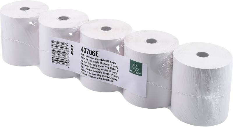 Bobine thermique Exacompta 80 mm 48 g/m² 5 Unités