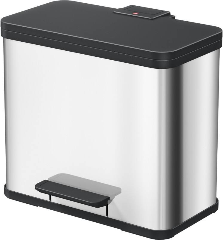 Poubelle Hailo 17 L + 9 L Argenté, noir Acier inoxydable