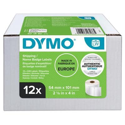 Dymo LW S0722420 / 99014 Authentic Versand-/Namensschildetiketten Selbstklebend Weiss 54 x 101 mm 12 Rollen à 220 Etiketten