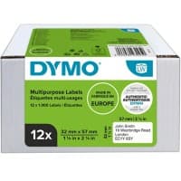 Dymo LW 2093095 / 11354 Authentic Mehrzwecketiketten Selbstklebend Weiss 32 x 57 mm 12 Rollen mit 1000 Etiketten