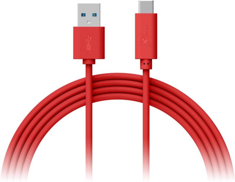 Câble USB XLayer Color Line USB-C Mâle USB-A Mâle 1 m Rouge