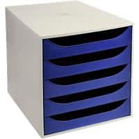 Office Depot Schubladenbox Grau, Blaue Schubladen 28,4 x 34,8 x 29 cm