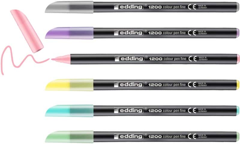 edding Pastel Filzstift Fein Farbig assortiert 1200 6 Stück