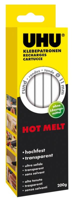 Cartouche de colle UHU Adhésif thermofusible transparent 200 g