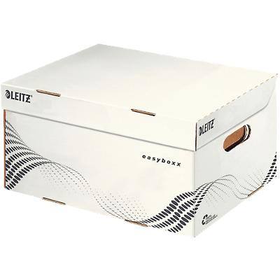 Boîtes d'archivage Leitz easyboxx 6135 avec couvercle format S blanc carton 35,5 x 25,2 x 19,3 cm 15 unités