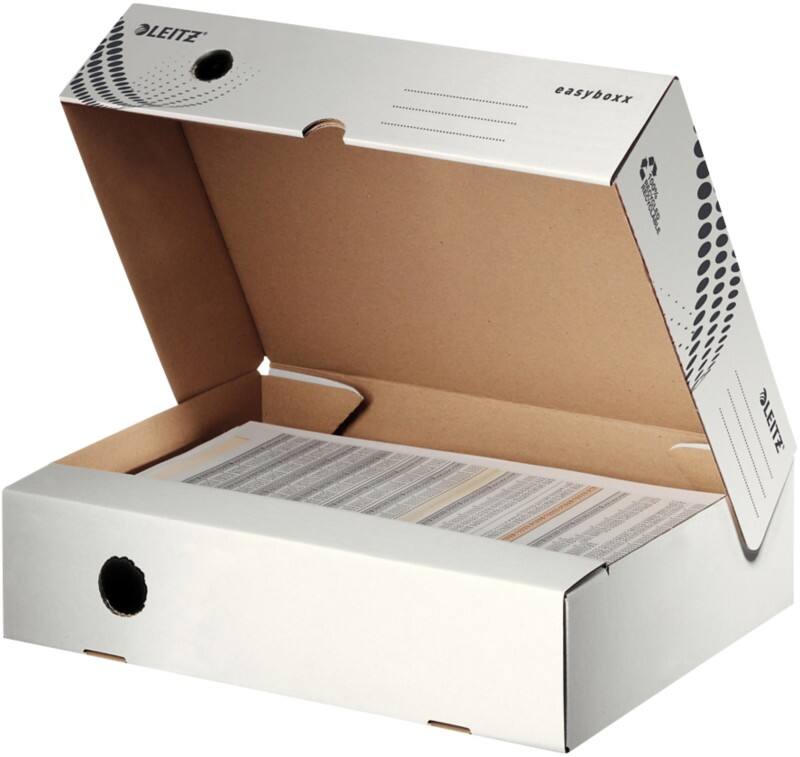 Leitz easyboxx Archivbox 6134 mit breiter Öffnung, 700 Blatt A4 weisser Karton, 8 x 35 x 25 cm 25 Stück