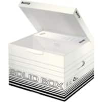 Boîtes d'archivage Leitz Solid 6118 avec couvercle format M blanc carton 32,5 x 36 x 27 cm 10 unités