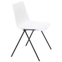 Chaise empilable Paperflow Blanc avec pieds noirs Paquet de 4