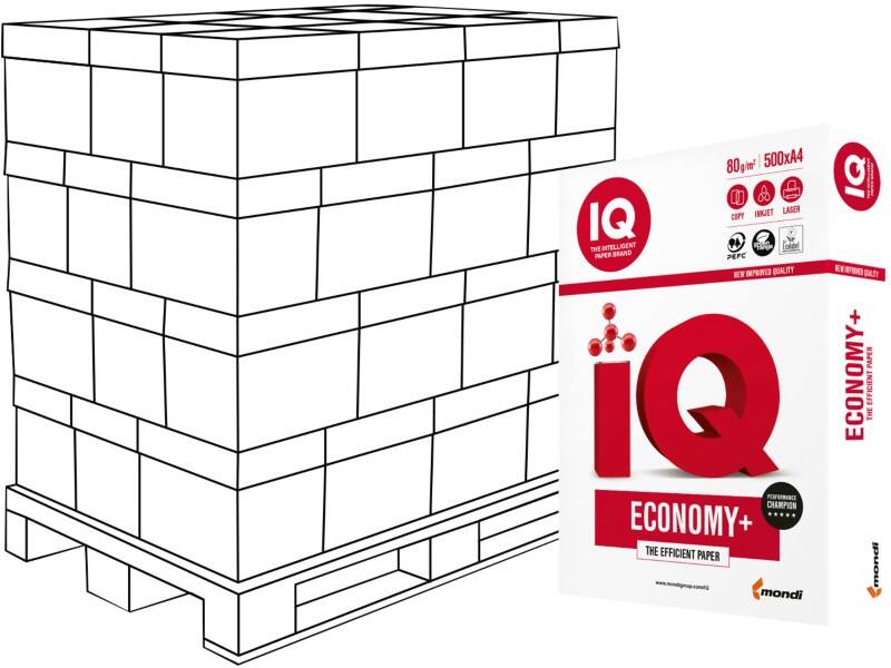 IQ Economy+ DIN A4 Druckerpapier Glatt Weiß 240 Pack à 500 Blatt
