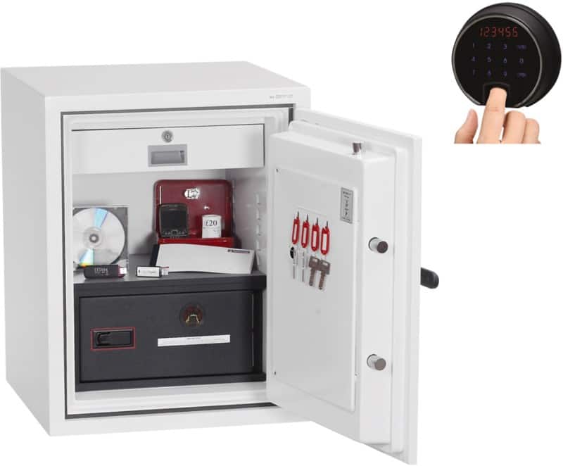 Coffre-fort Phoenix Datacombi DS2501F Serrure à empreintes digitales Blanc 500 x 500 x 720 mm