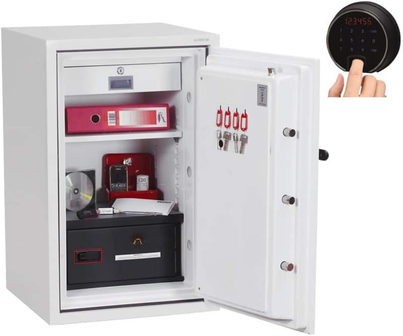 Coffre-fort Phoenix Datacombi DS2502F Serrure à empreintes digitales Blanc 520 x 520 x 900 mm