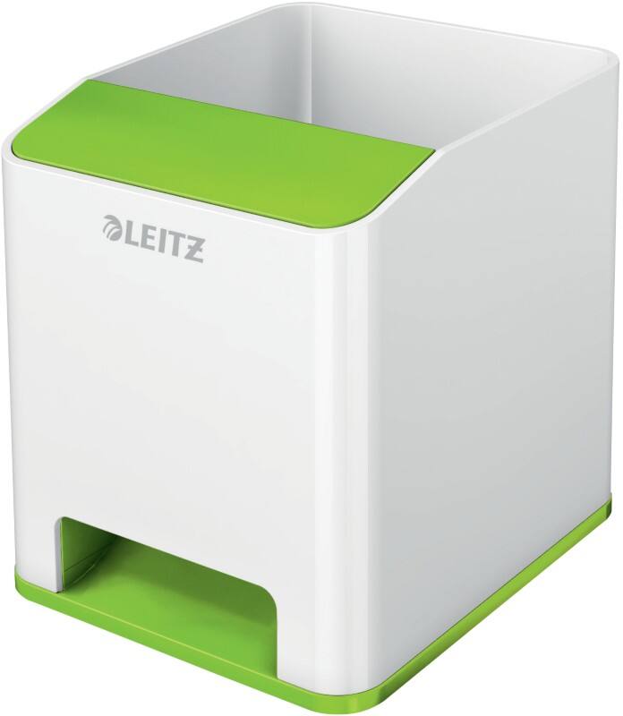 Leitz WOW Sound Stiftehalter Duo Colour Weiß, Grün 9 x 10 x 10,1 cm