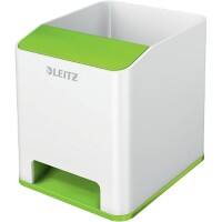Pot à crayons avec amplificateur de son Leitz WOW Dual Blanc, vert 9 x 10 x 10,1 cm