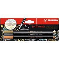 STABILO Pen 68 Metallic 68 Metallic Stifte Farbig sortiert Mittel Rundspitze 1,4 mm 3 Stück