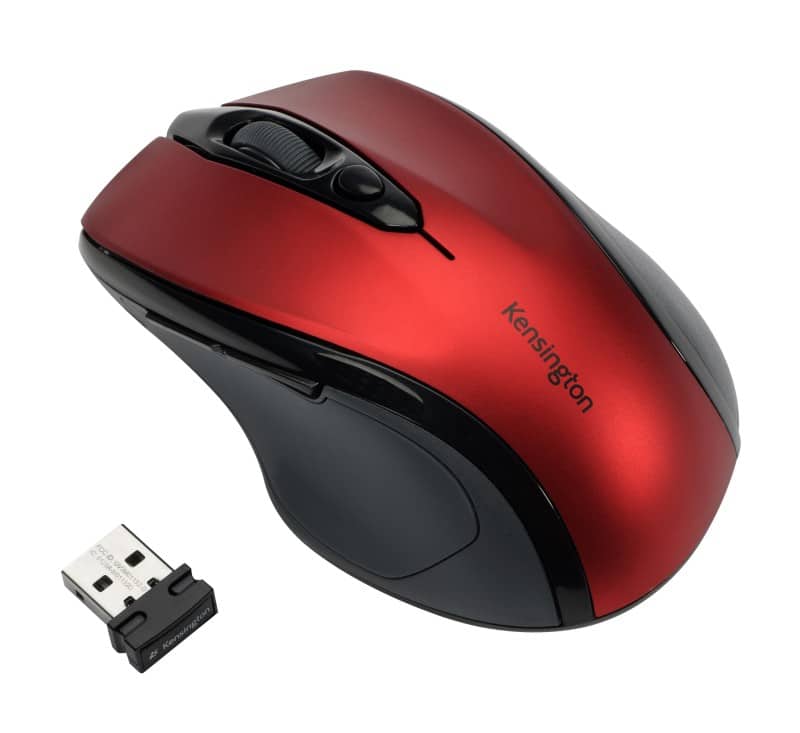 Souris sans fil ergonomique Kensington Pro Fit K72422WW Taille moyenne Optique Pour droitiers Récepteur Nano USB-A rouge