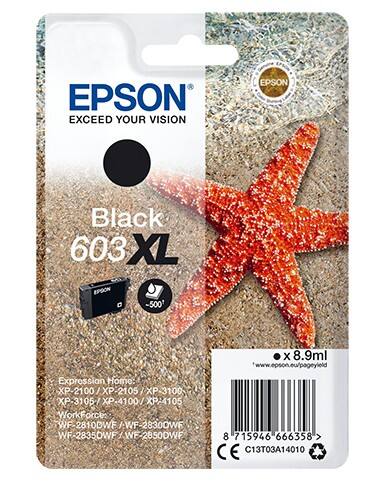 Cartouche jet d'encre Epson 603XL D’origine C13T03A14010 Noir