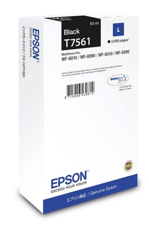 Epson T7561 Original Tintenpatrone C13T756140 Schwarz