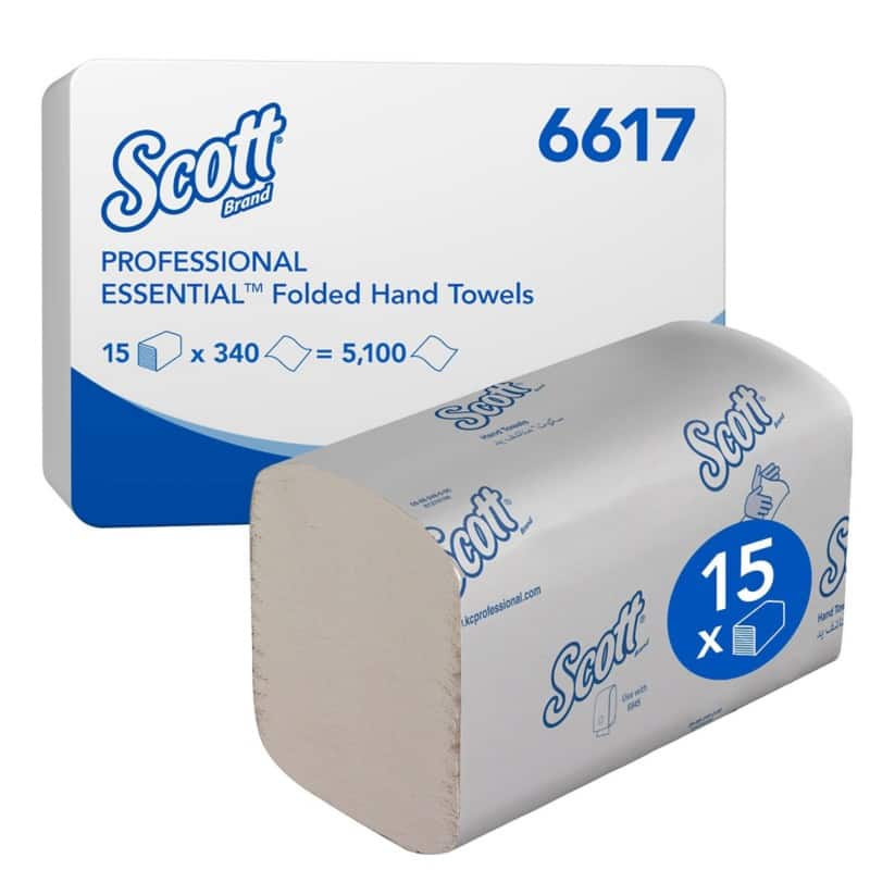 Scott Essential Papierhandtücher Z-falz Weiss 1-lagig 6617 15 Stück à 340 Blatt