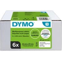 Dymo LW 2093094 Mehrzweck-Etiketten Matte Oberfläche Selbsthaftend 57 (B) x 32 (H) mm 6 Rollen à 1000 Etiketten