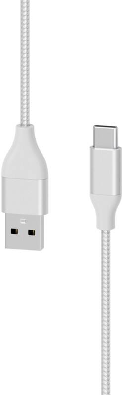 XLayer Ladekabel PREMIUM Metallic USB auf USB-C 1.5m (Schnellladung 3A/USB 2.0) Silber