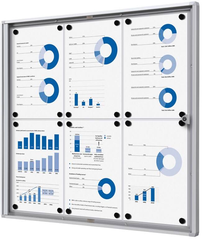 Vitrine d'affichage verrouillable SHOWDOWN Economy Montage mural Argenté