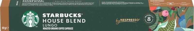 Capsules de café by Nespresso Starbucks House Blend Lungo Intensité du café 8 Moyen Arabica 10 Unités de 5.7 g
