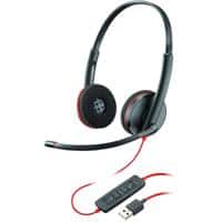 Casque filaire Plantronics Blackwire C3220 Sur tête Antibruit USB Avec microphone Noir, rouge