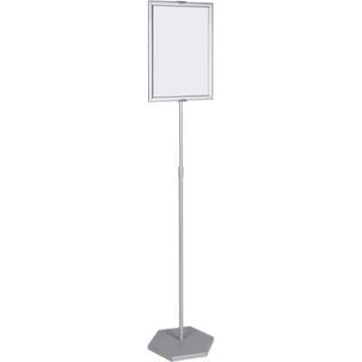 Bi-Office Freistehender Display-Ständer Gewölbt Silber Höhenverstellbar A4 1750 mm