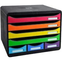 Exacompta Schubladeneinheit mit 7 Schubladen Store-Box Mini Kunststoff Farbig sortiert 35,5 x 27 x 27,1 cm