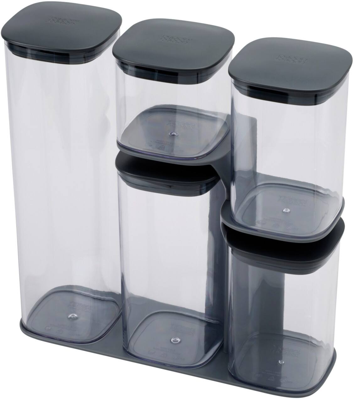 Joseph Joseph Lebensmittelbehälter Podium Kunststoff Transparent, Grau 5 Stück