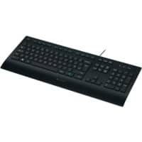 Clavier Logitech Avec fil QWERTZ (DE) Noir K280e