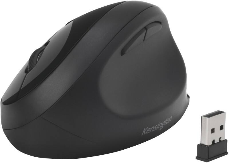 Kensington Pro Fit Dual Kabellose Ergonomische Maus K75404EU Optisch Für Rechtshänder Bluetooth/USB-A Nano Receiver Schwarz