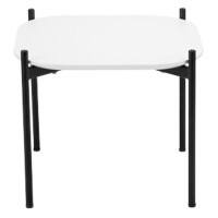Table d’appoint carrée Paperflow Meet Plateau blanc, Cadre noir, 4 pieds 500 x 500 x 400 mm