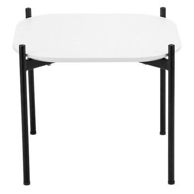 Table d’appoint carrée Paperflow Meet Plateau blanc, Cadre noir, 4 pieds 500 x 500 x 400 mm