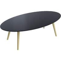 Table d’appoint ovale Paperflow Scandi Plateau noir, Cadre en hêtre, 4 pieds 1150 x 600 x 350 mm