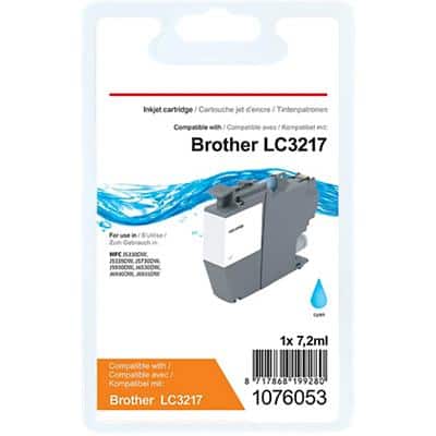 Cartouche jet d'encre Office Depot compatible Brother LC-3217C Cyan