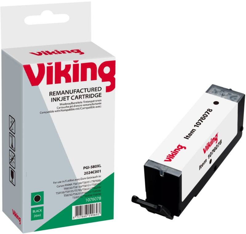 Cartouche jet d'encre Viking compatible Canon PGI-580XL Noir