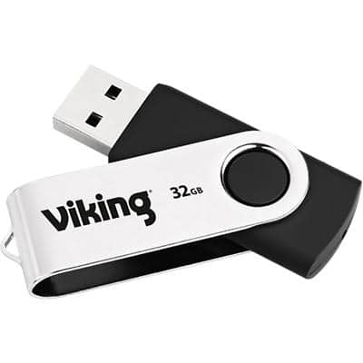 Clé USB Viking 2.0 32 Go Argenté, noir