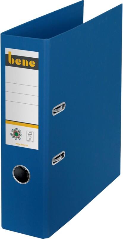 Bene No.1 Ordner Breit A4 80 mm Blau 2 Ringe 301400BL Pappkarton Glatt Hochformat