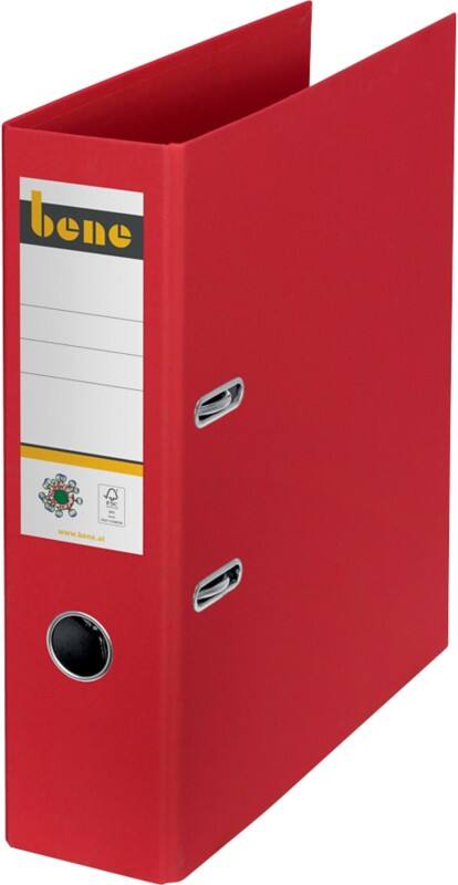 Bene No.1 Ordner Breit A4 80 mm Rot 2 Ringe 301400RT Pappkarton Glatt Hochformat
