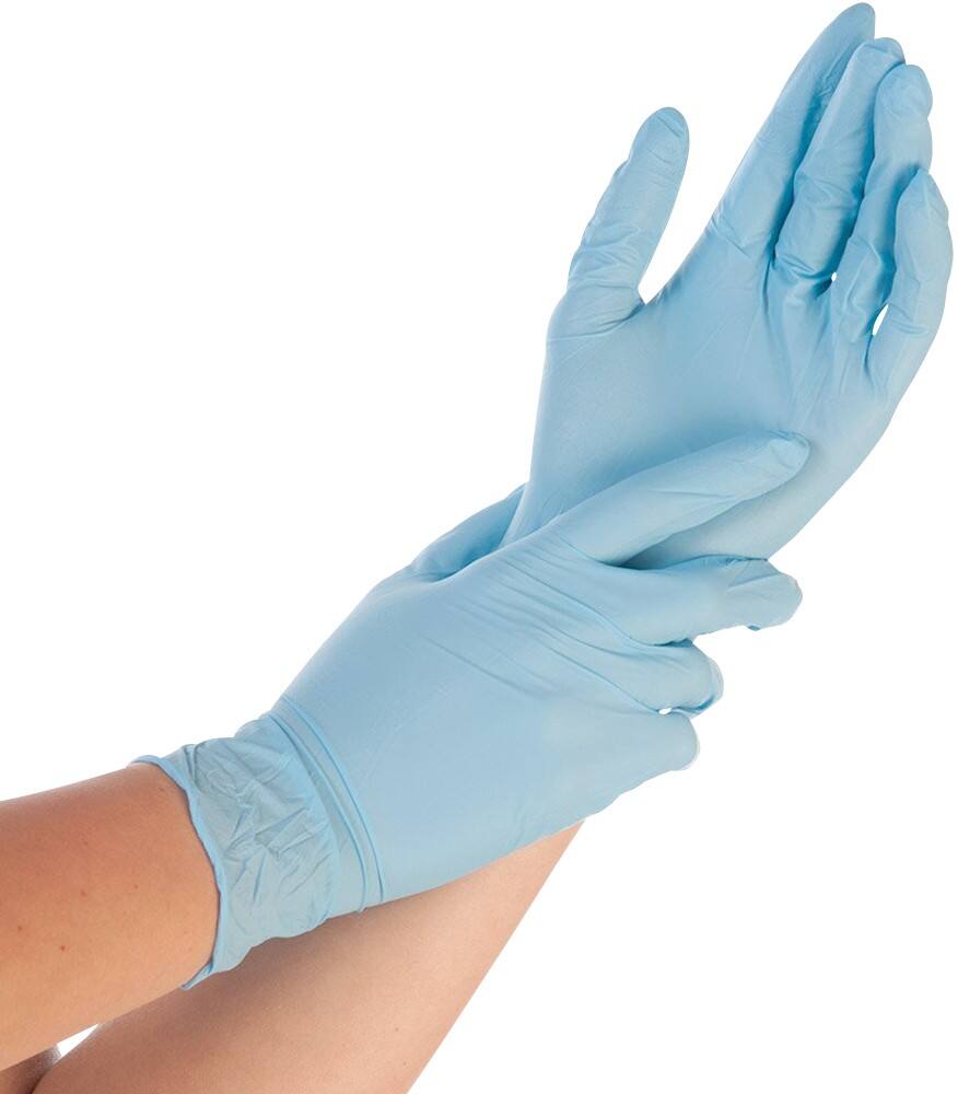 Gants jetables Hygostar Safe Light Nitrile Taille M Bleu 100 Unités